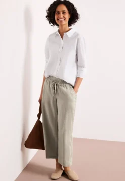 Pantalon wide leg coupe loose en lin
