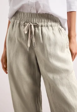 Pantalon wide leg coupe loose en lin