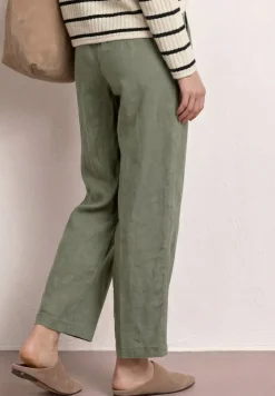 Pantalon wide leg coupe loose en lin