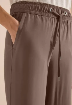 Pantalon 3/4 wide leg en coupe décontractée
