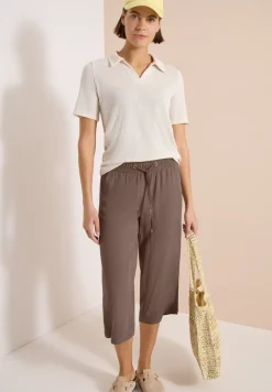 Pantalon 3/4 wide leg en coupe décontractée