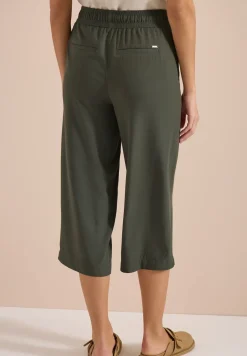 Pantalon 3/4 wide leg en coupe décontractée