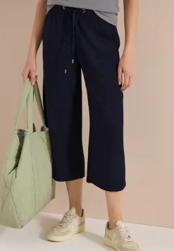 Pantalon 3/4 wide leg en coupe décontractée