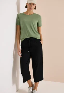 Pantalon 3/4 wide leg en coupe décontractée