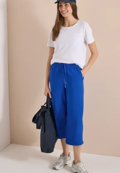 Pantalon 3/4 wide leg en coupe décontractée