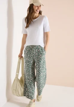 Pantalon Wide Leg en lin mélangé imprimé léopard