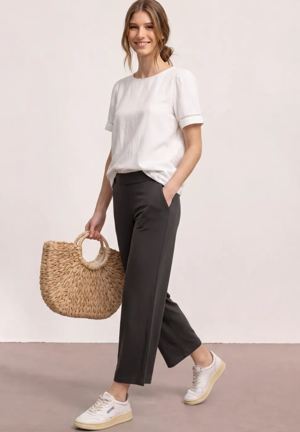 Pantalon 7/8 Wide Leg en Loose Fit