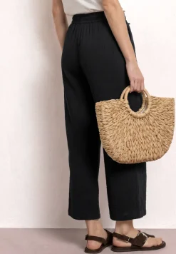 Pantalon wide leg en mousseline coupe décontractée