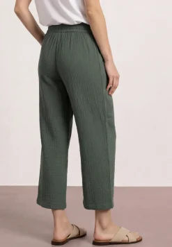 Pantalon wide leg en mousseline coupe décontractée