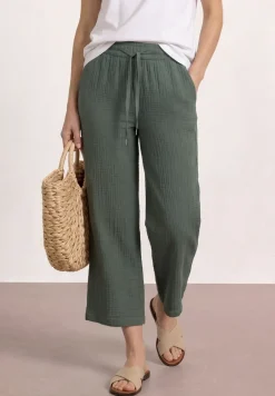 Pantalon wide leg en mousseline coupe décontractée