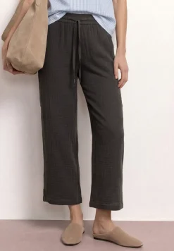 Pantalon wide leg en mousseline coupe décontractée