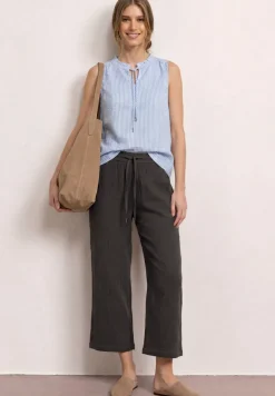 Pantalon wide leg en mousseline coupe décontractée