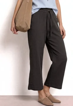 Pantalon wide leg en mousseline coupe décontractée