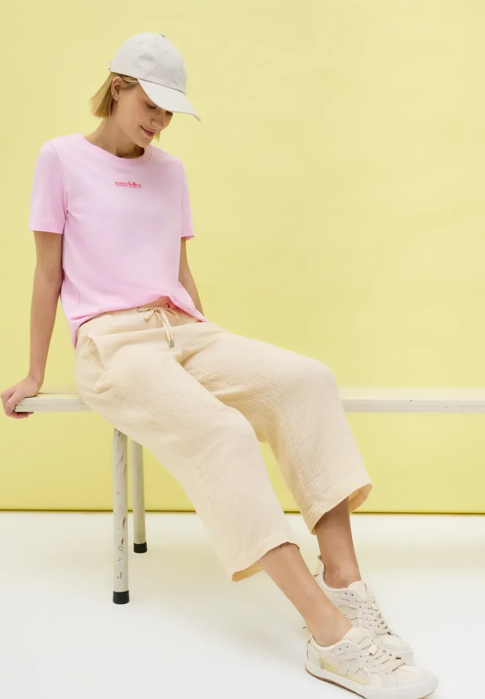 Pantalon 3/4 Wide Leg Musselin