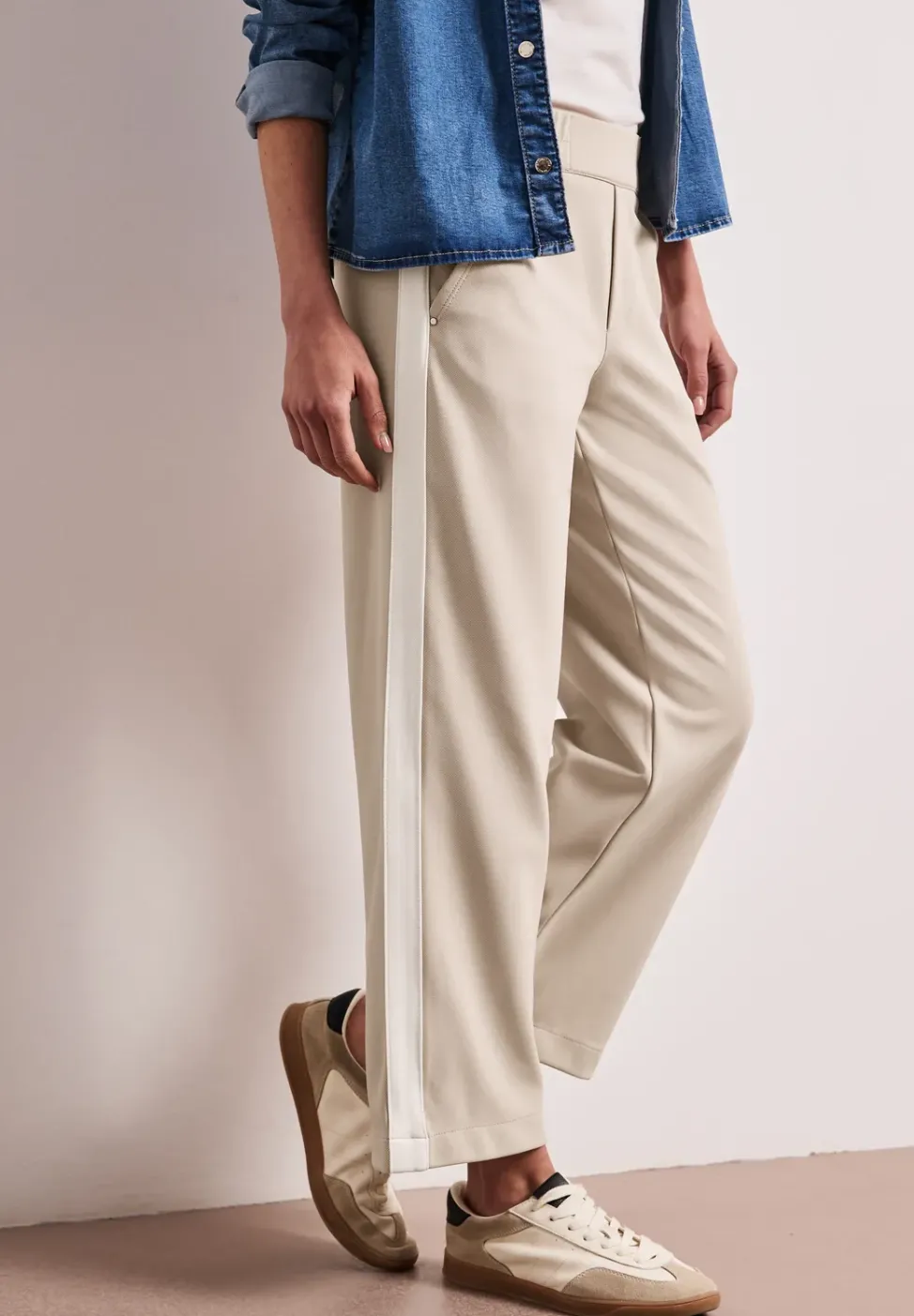 Pantalon Wide Leg à rayures gallon