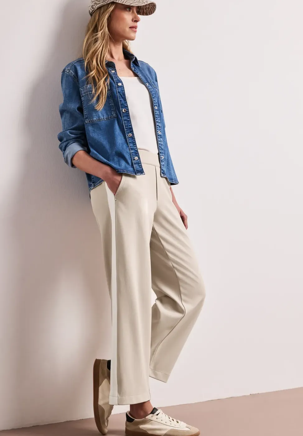 Pantalon Wide Leg à rayures gallon