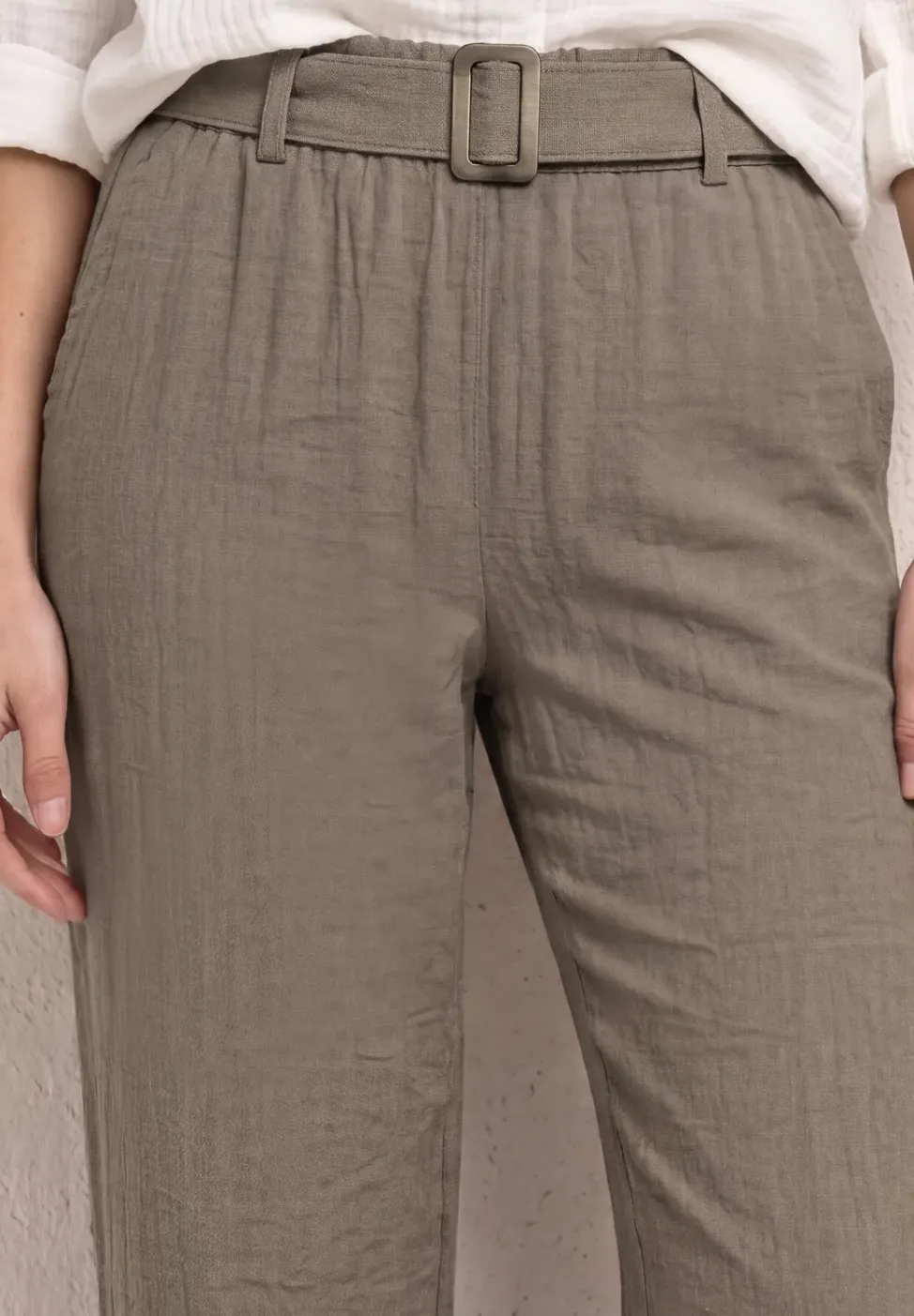 Pantalon Wide Legs avec ceinture, coupe décontractée