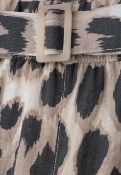 Pantalon Wide Legs avec ceinture et imprimé léopard