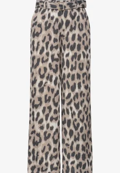 Pantalon Wide Legs avec ceinture et imprimé léopard