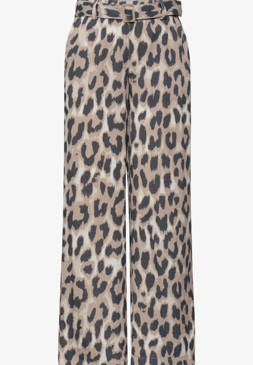 Pantalon Wide Legs avec ceinture et imprimé léopard