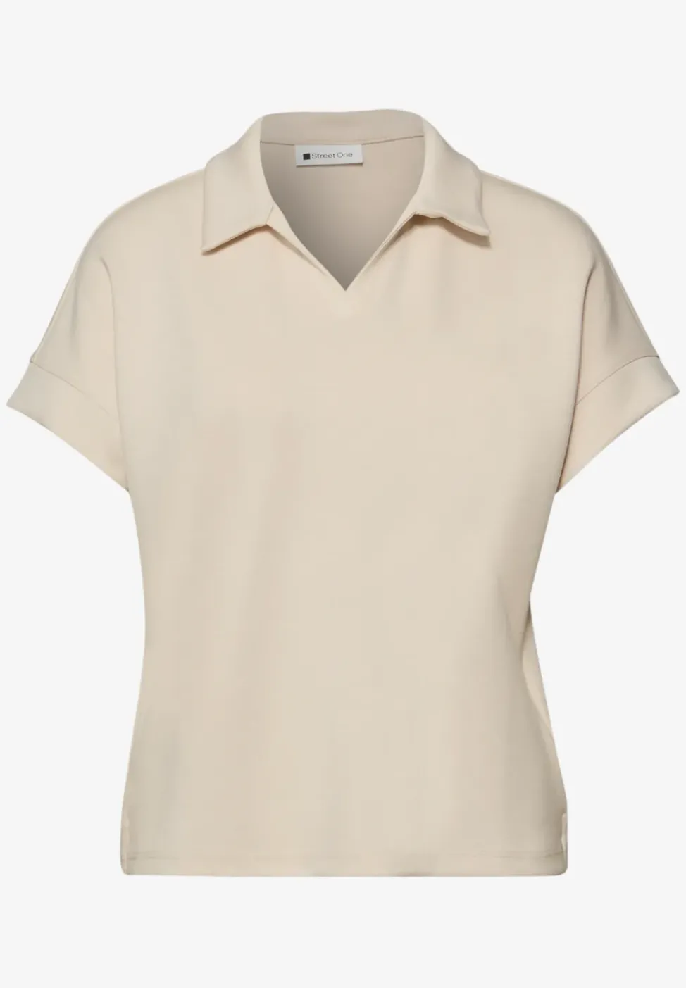 Polo à manches courtes avec détail de côtes