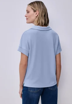 Polo à manches courtes avec détail de côtes