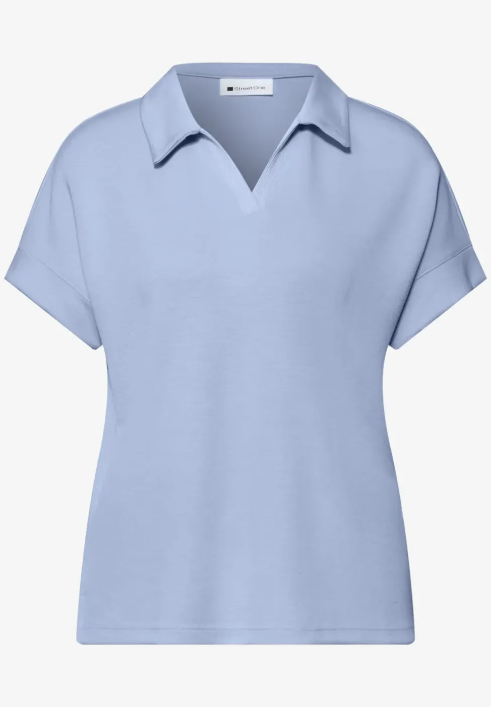 Polo à manches courtes avec détail de côtes