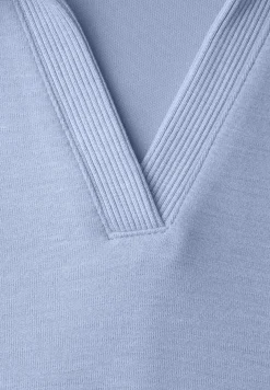 Polo à manches courtes avec détail de côtes