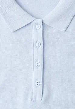 Polo à manches courtes en maille côtelée