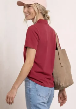 Polo à manches courtes en maille côtelée