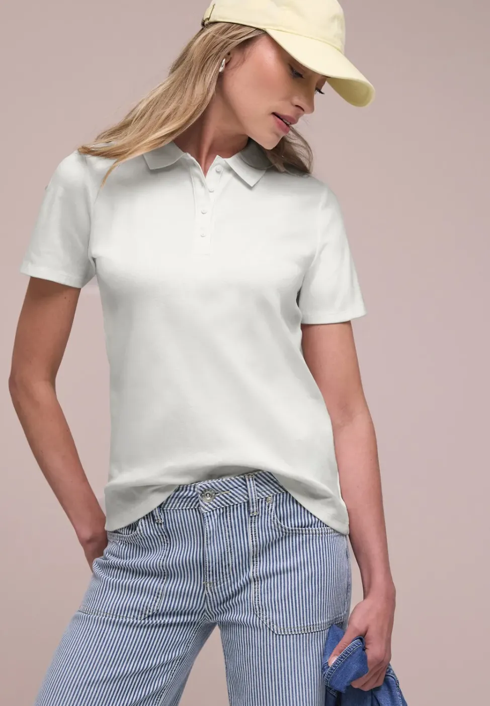 Polo à manches courtes en maille côtelée