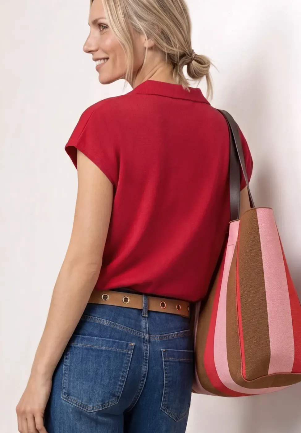 Polo à épaules droppées en tricot