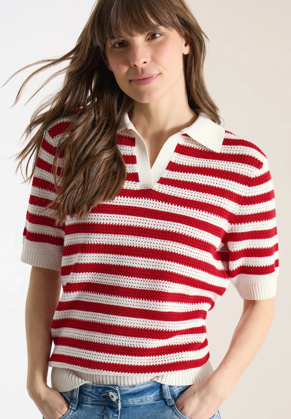 Polo à manches courtes en crochet