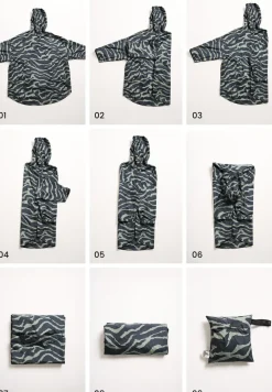 Poncho à capuche avec imprimé