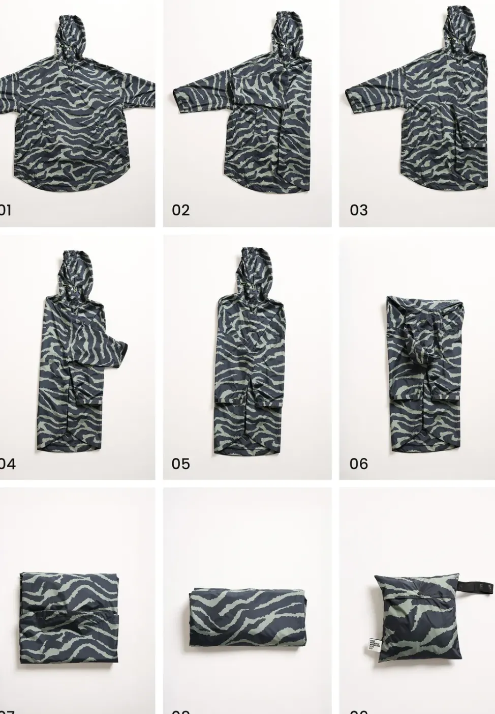 Poncho à capuche avec imprimé