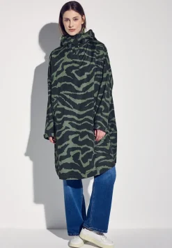 Poncho à capuche avec imprimé