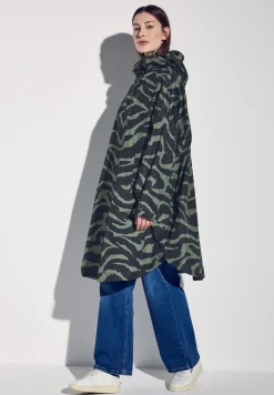 Poncho à capuche avec imprimé