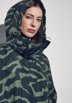 Poncho à capuche avec imprimé
