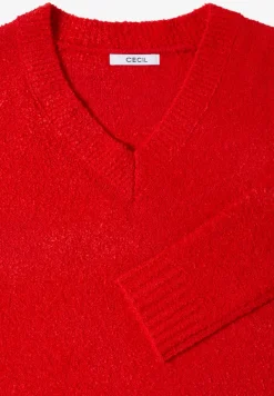 Pull à col en V bouclé