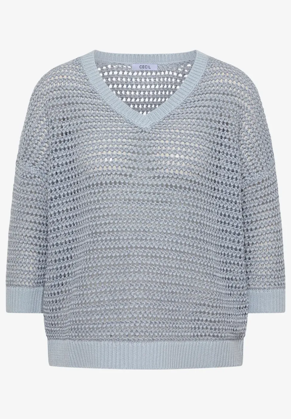 Pull avec col en V et mélange de fils