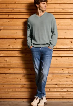 Pull en tricot basique à col en V