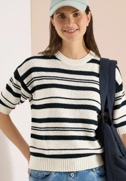 Pull à manches courtes avec rayures