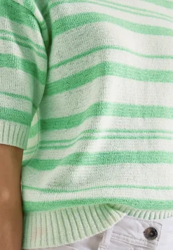 Pull à manches courtes avec rayures
