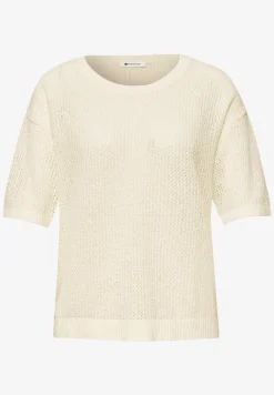 Pull à manches courtes avec structure en maille