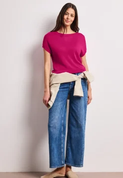 Pull manches courtes col bateau