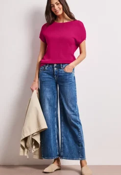 Pull manches courtes col bateau