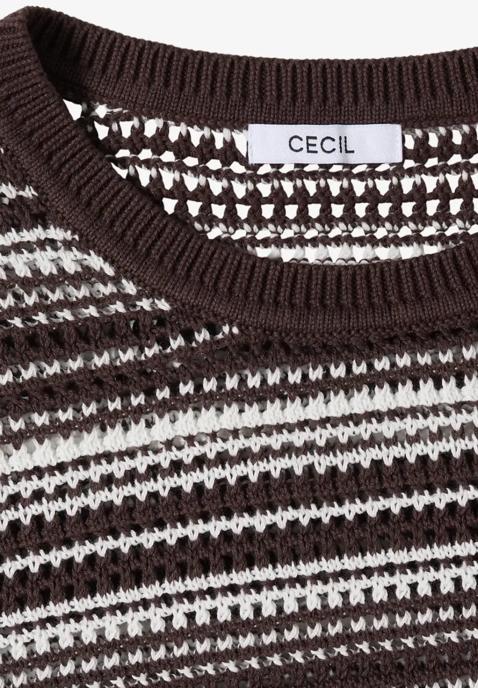 Pull à manches courtes, col rond et rayures