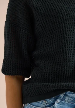 Pull à manches courtes effet crochet