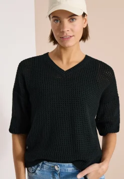 Pull à manches courtes effet crochet