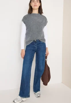 Pull-over en fil de plumes Two-Tone